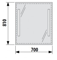 JIKA CLEAR zrcadlo 70 x 81 cm s LED osvětlením, bez vypínače H4557351731441
